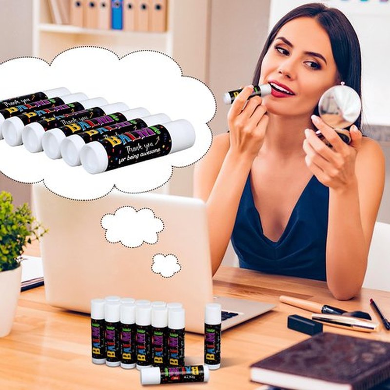 50 Pack Employee Appreciation Gifts Bulk for Teacher Students Thank You Gifts Lip Balm Staff Team Coworker Appreciation Gift Moisturizing Lip Gloss for Women Men Teacher Staff(Balm)