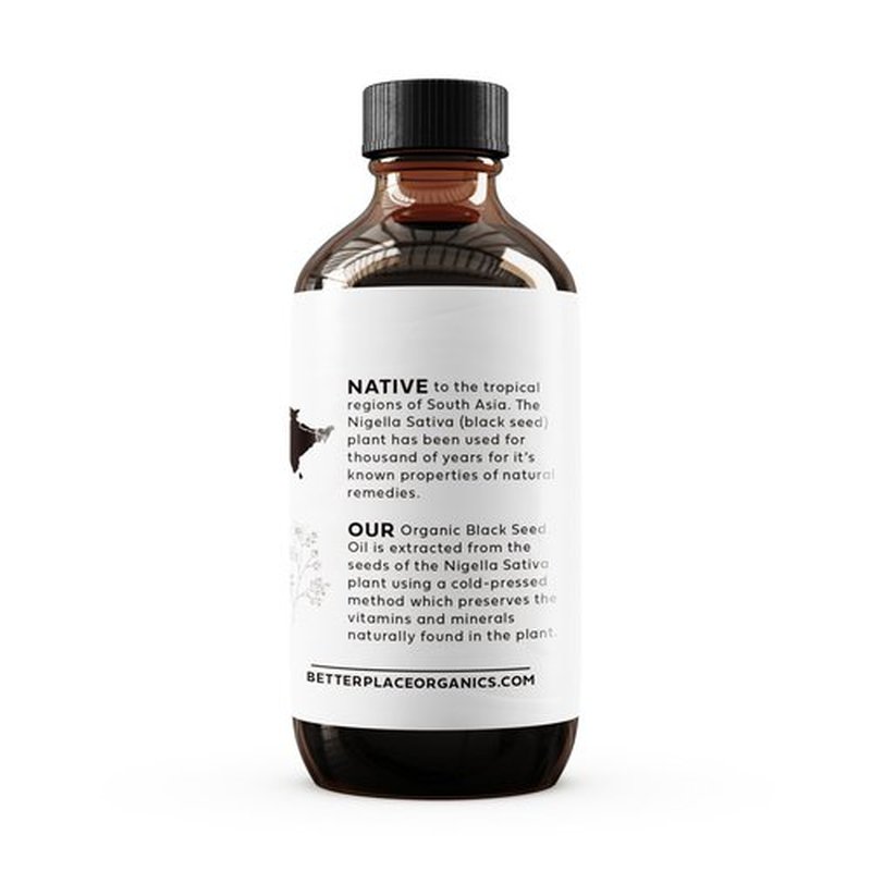 Organic Black Seed Oil | 100% Virgin Cold Pressed Liquid Pure | External Use on Joints, Hair, Skin, Nails | 8 oz