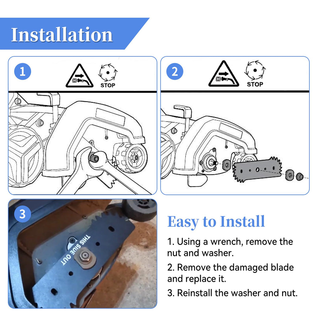 Bularie 7-1/2" Electric Edger Blades 50018386 Compatible with Worx WG896 WG895 Lawn Edger Blades - Replacement 7.5" Lawn Edger Steel Blade for Craftsman Edger Blade, Replace WA0034, 71-86880, 3 Pack