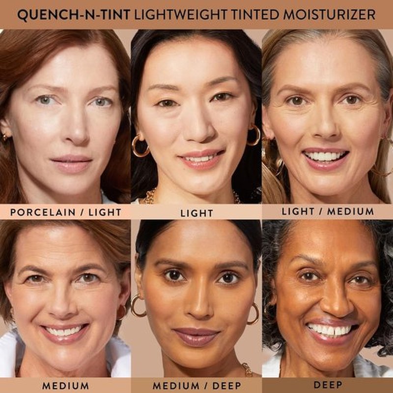 Laura Geller New York Quench-N-Tint Tinted Moisturizer - Lightweight Hydration & Buildable Coverage - 01 Porcelain/Fair