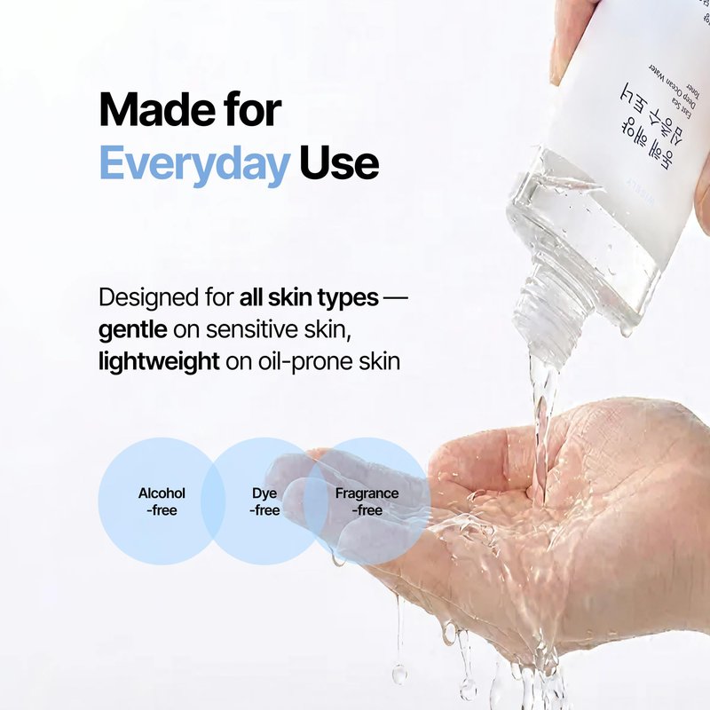 WISELY East Sea Deep Ocean Water Toner | Calming, Gentle Exfoliator, Deep Sea Water for Hydrating, Soft Finish, Korean Facial Toner & Astringent for Men and Women (200ml / 6.7 fl. oz.)