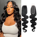 2x6 HD Lace Closure Body Wave Human Hair Transparent 2 by 6 HD Lace Closure 14Inch 100% Brazilian Virgin Unprocessed Middle Part Human Hair Kim K Closure With Baby Hair Natural Color