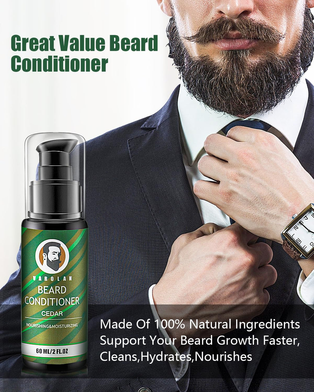 Mens Gifts for Birthday, Gifts for Men, Beard Care Kit with Beard Oil Balm Conditioner Wash Brush Comb Scissor, Stocking Stuffers for Men Birthday & Holiday Gifts for Boyfriend Brother Dad Husband