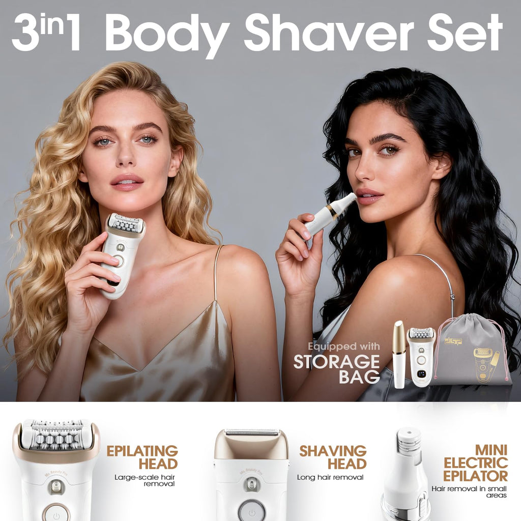 DSP 4 in 1 Beauty Set Lady Shaver with Removable Heads for Face Hands Legs