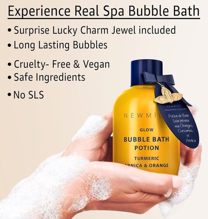 Nutritious Bubble Bath - Long-Lasting Foam with Turmeric & Orange | Skin Healing & Relaxation Spa Gift for Women