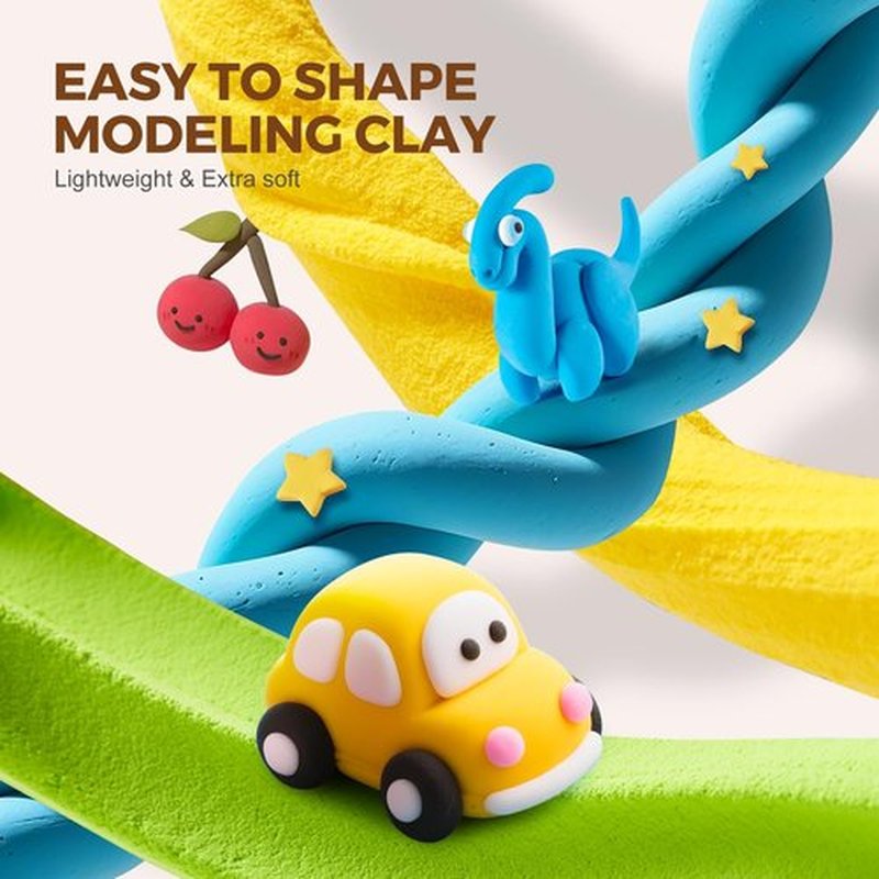 Skiennix Air Dry Clay - Kids Modeling Clay Kit with Storage Box & Sculpting Tools | Perfect Craft Gift for Ages 6-12
