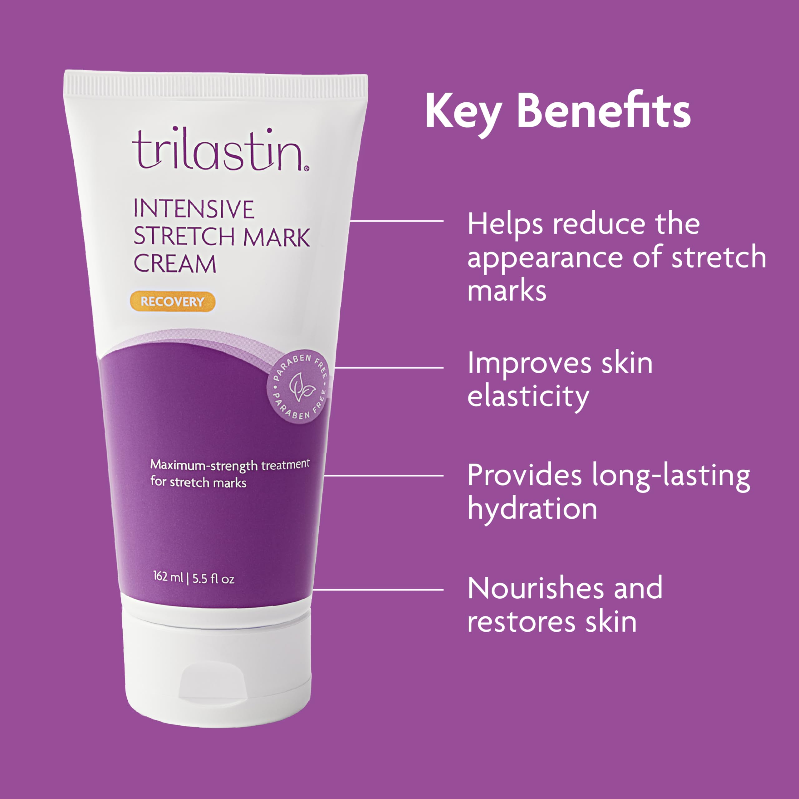 TriLASTIN Stretch Mark Cream & Serum Bundle - Intensive Stretch Mark Cream Treatment - Hyaluronic Acid Hydrothermal Accelerator - Maternity Skin Care Essential - 5.5 Oz Jar, 3 Oz Accelerator