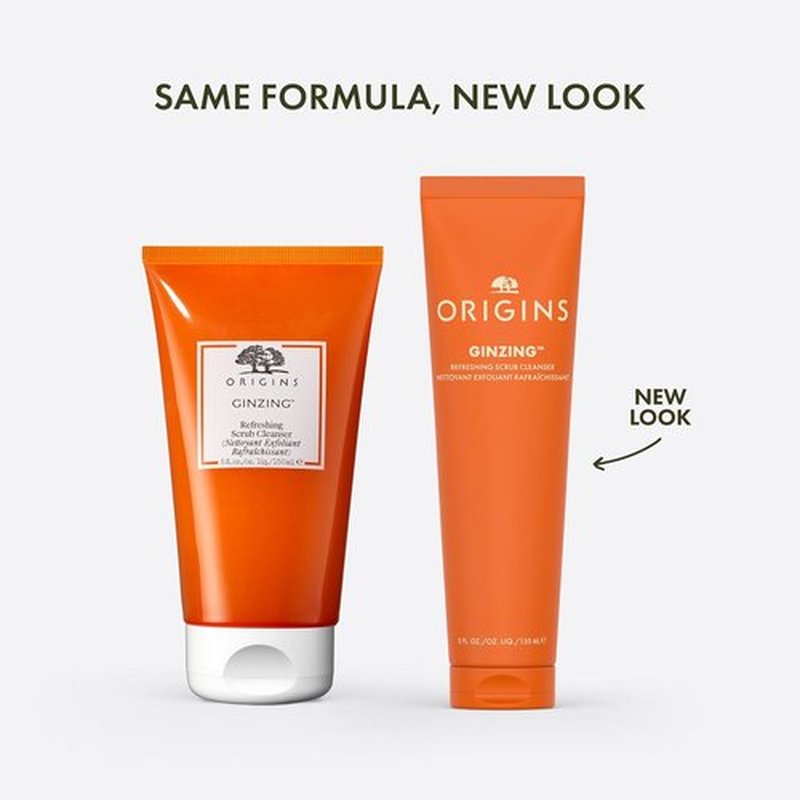 Origins GinZing Gentle Exfoliating Cleanser - Brightens Skin & Refines Pores | Caffeine, Ginseng & Jojoba Beads, 5 Fl Oz