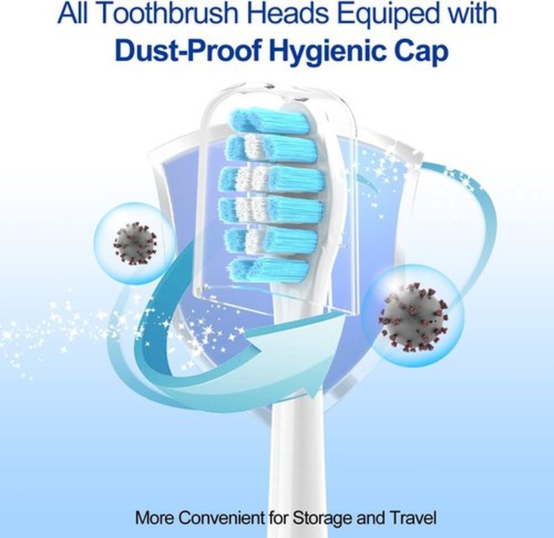 OralClass Replacement Toothbrush Heads - Medium Soft Refills for Philips Sonicare Click-On Handles | 8 Pack