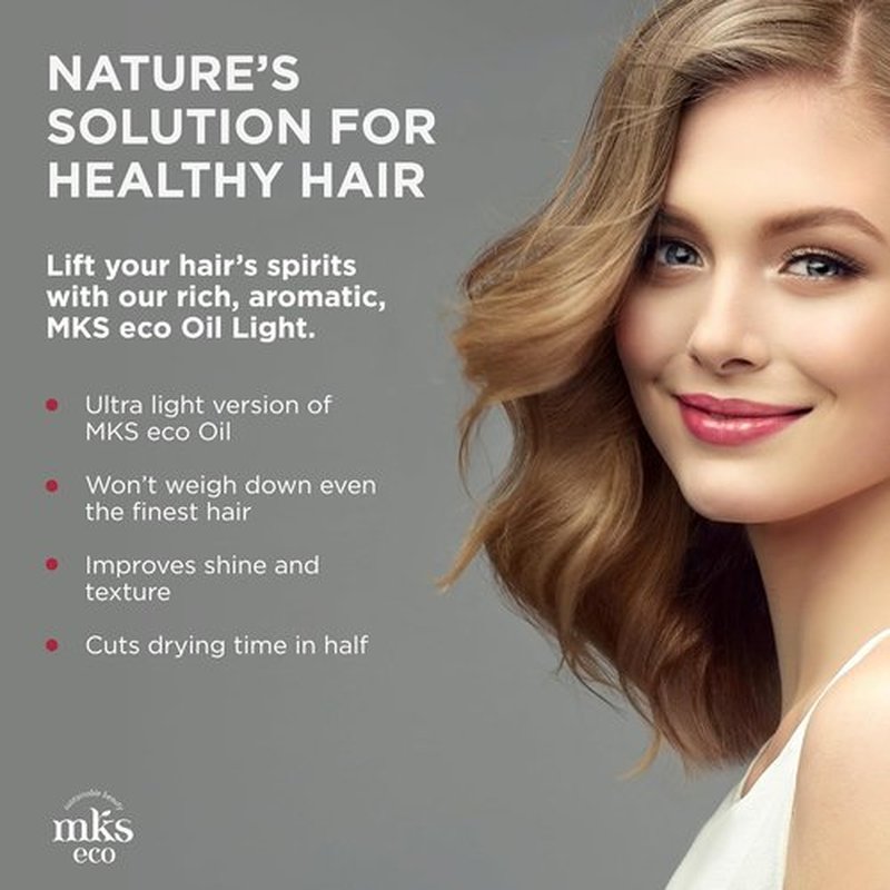 MKS Eco Oil Light | Hair Styling Elixir with Moroccan Argan & Hemp Seed Oils - 2 fl oz - Nourishes & Controls Frizz