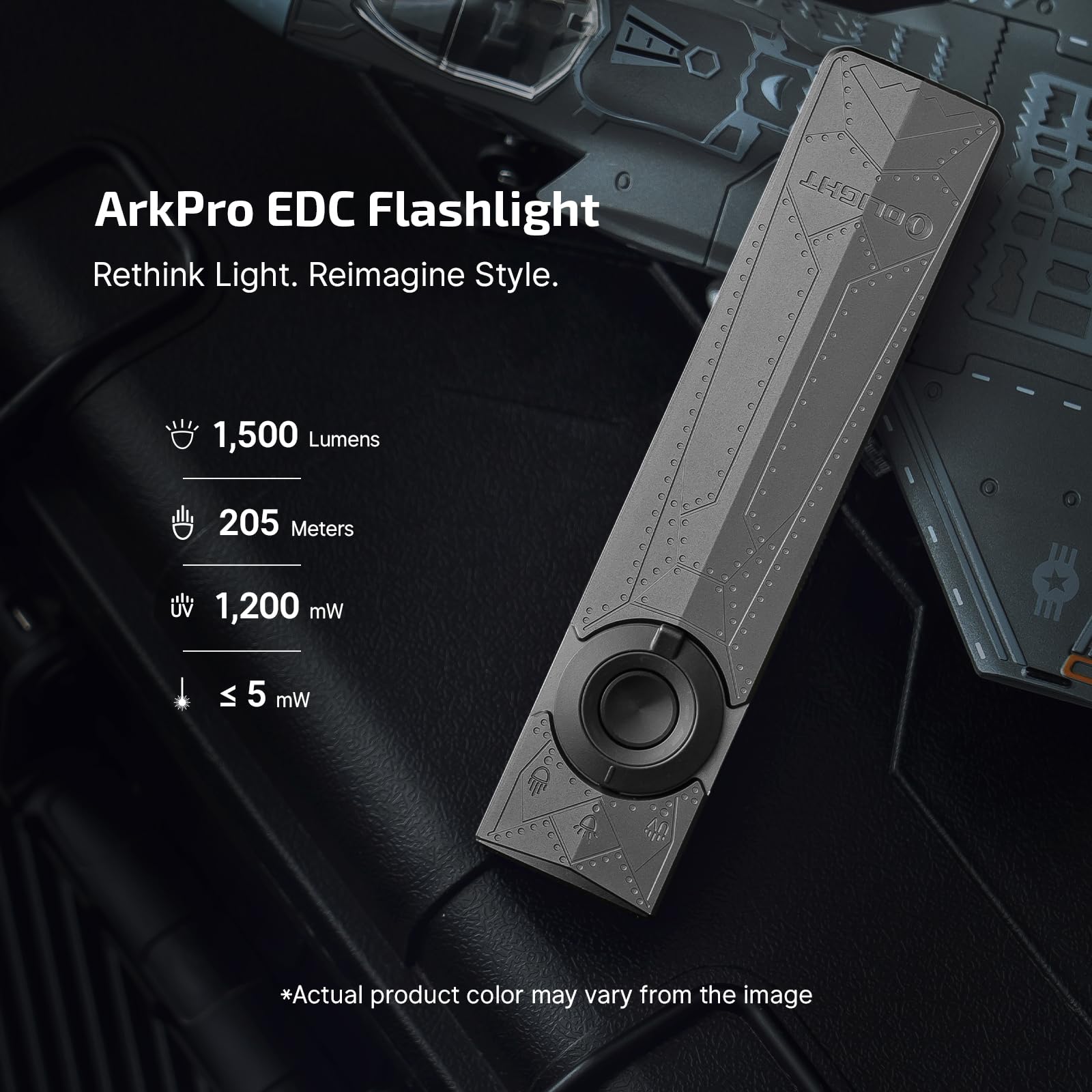 OLIGHT ArkPro EDC Flat Flashlight Rechargeable,Pocket Light,PhantomSquadron