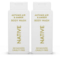 Native Body Wash - Naturally Derived Autumn Air & Amber Cleanser - Sulfate & Paraben Free - 18 oz (2-Pack)
