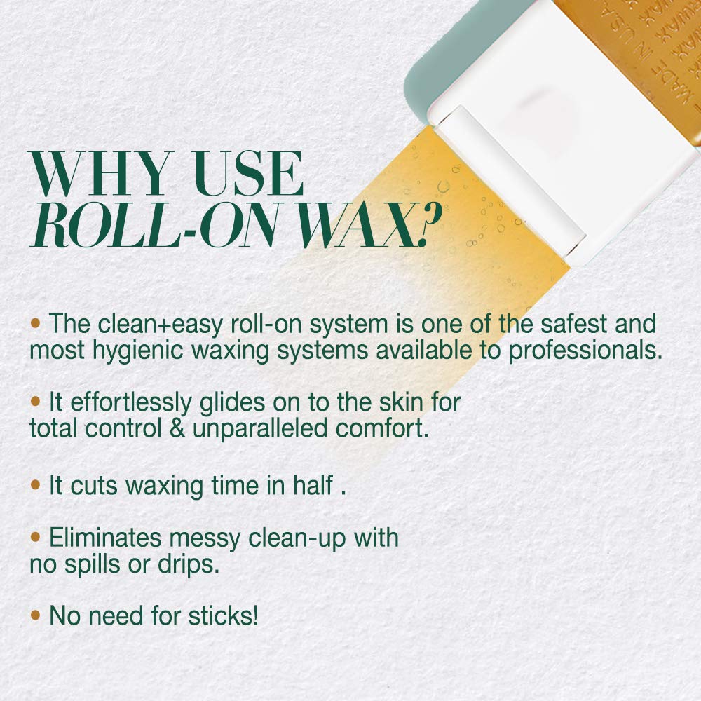 Clean + Easy Roller Heads for Waxing, Large - 2 Packs of 3 Roller Heads Each, Ideal for Legs, Arms, Back, Chest, Shoulders, and Thighs, Even Application, Hygienic, Pro-Approved Brand
