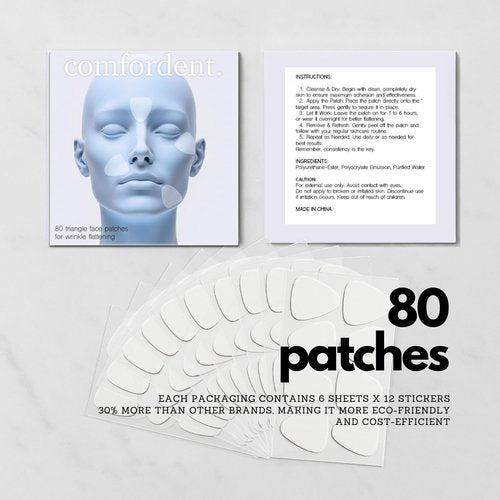 Comfordent Triangle Wrinkle Patches – 80 Tapes for Overnight Fine Line Appearance Smoothing