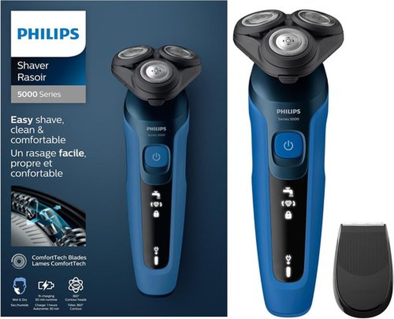 Philips Series 5000 Electric Shaver - Wet & Dry Technology for Smooth Shaving | Model S5466/17
