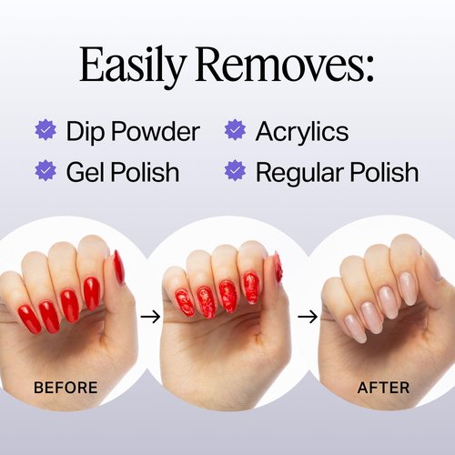 Nailboo 100% Acetone Nail Polish Remover & Soak Bowl, Gel Polish Remover for Nails, Pure Acetone Polish and Dip Powder Remover, Nail Salon Quality Removal, 16 Fl Oz