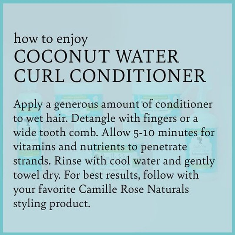 Camille Rose Coconut Water Curl Conditioner – Hydrating Conditioner for Curly Hair, Detangler, Frizz Control, 12 Fl Oz