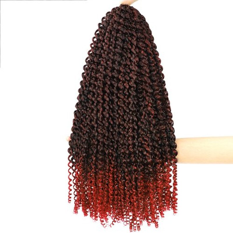 Alrence Passion Twist Hair Red 24 Inch 8 Packs Water Wave Crochet Hair Curly Braiding Hair For Butterfly Locs Long Bohe Crochet Braids (24 Inch (Pack of 8), 1B/Red)