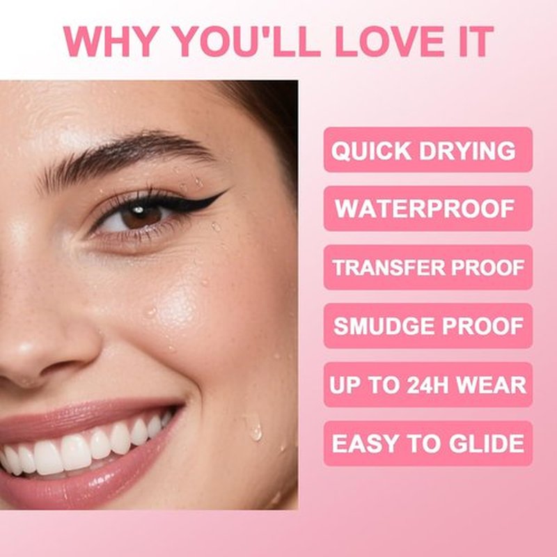 iMethod Liquid Eyeliner - Waterproof 2-in-1 Dual-Ended Liner with Precise Brush & Thick Tip | Black Matte Finish, Long-Lasting, Smudge-Proof