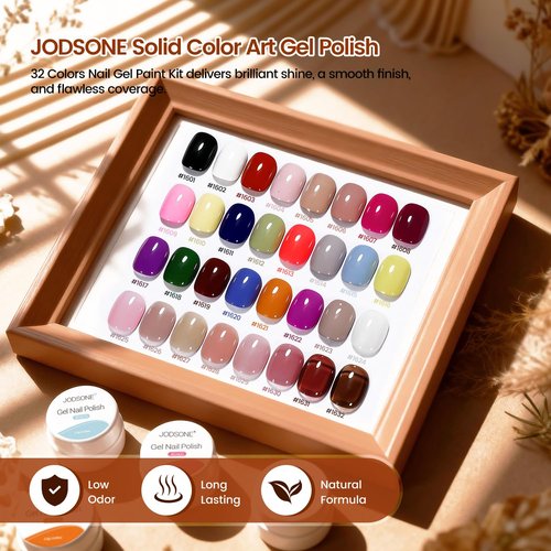 JODSONE 32 Colors Solid Paint Nail Art Gel Polish Set painting Drawing Gel Nail Polish for DIY Nails Art Design