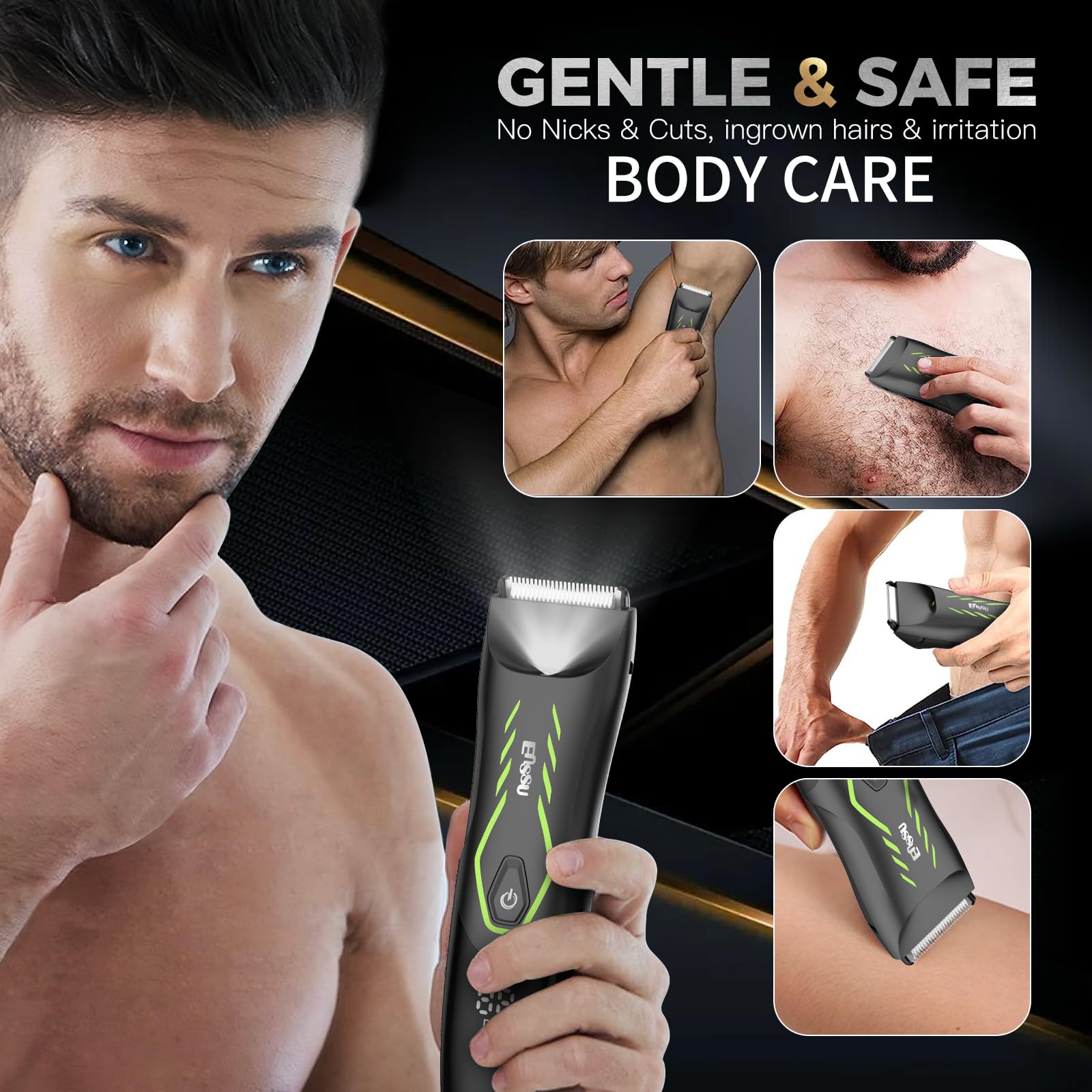 Manscape Body Hair Trimmer for Men w/Light Pubic Hair Trimmer Safe Blade