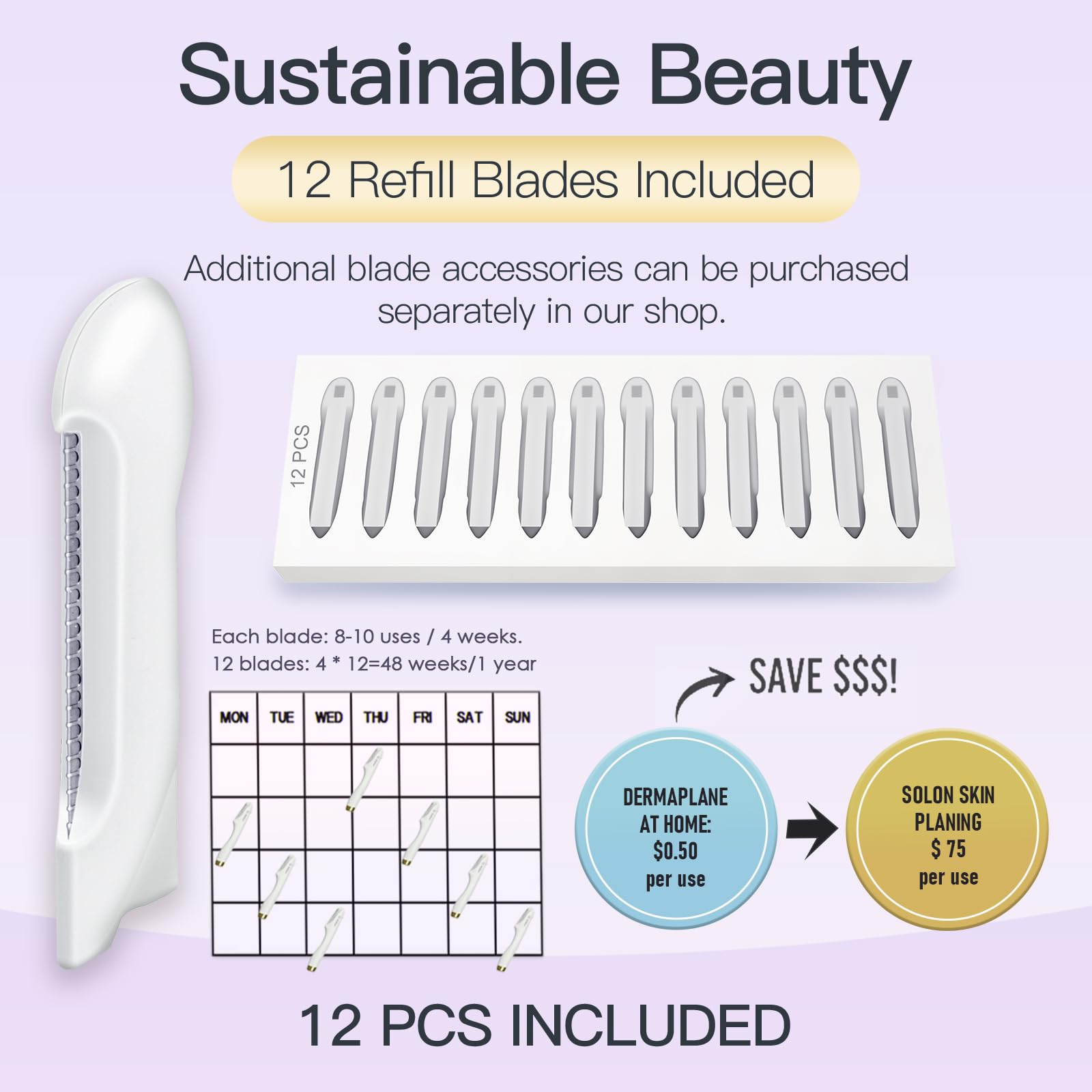 Butiblener Sonic Dermaplane razor for Women Face Blades