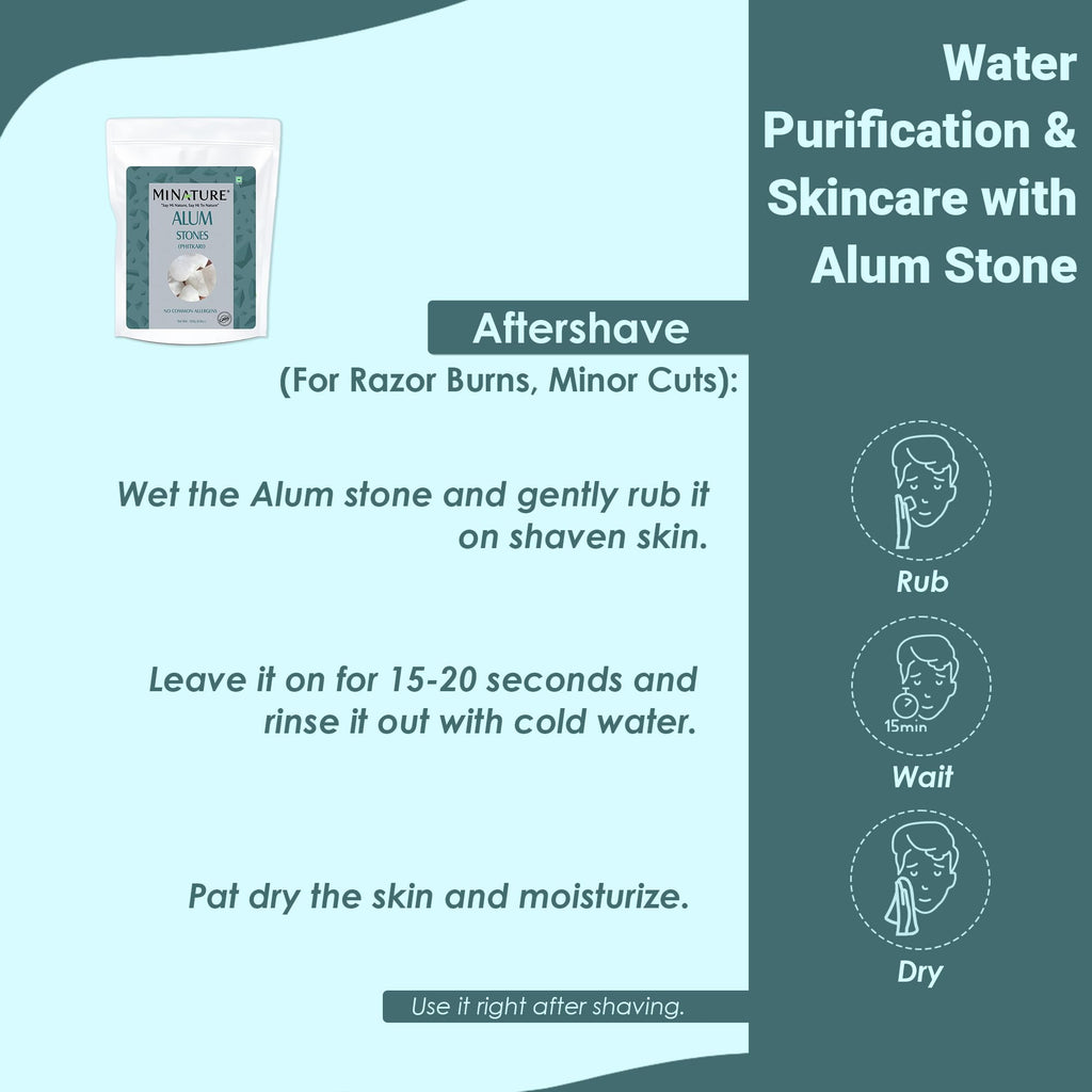 minature Potassium Alum Stone 250g |Phitkari Block| Pure Fitkari for Post Shave Care | Skin Care & Multiple Uses| Natural Deodorant