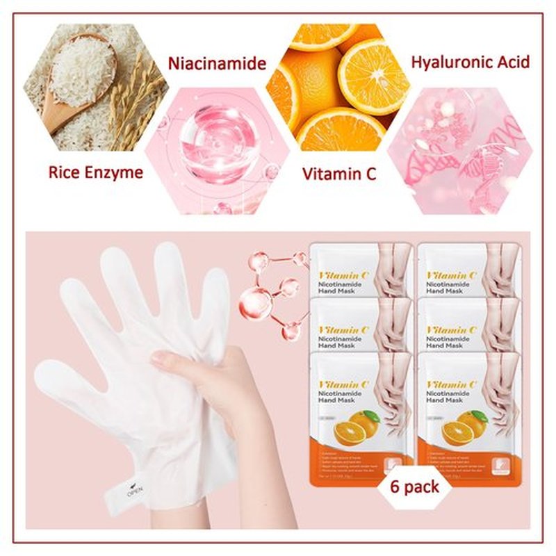 Hand Masks Moisturizing Gloves,6 Pairs Hydrating Hand Peel Masks Gift Set for Dry Cracked Hands Care,Long-lasting and Non-greasy Hand Moisturizer Gloves for Women D