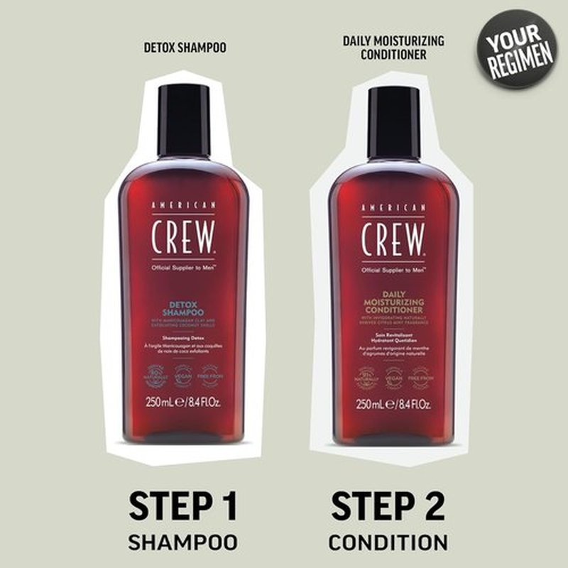 American Crew Detox Shampoo - Naturally Derived Vegan Formula with Citrus Mint Fragrance | 33.8 Fl Oz