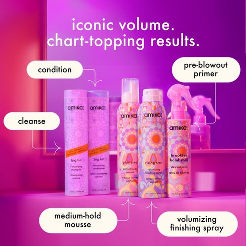 amika big hit volumizing conditioner, 275ml