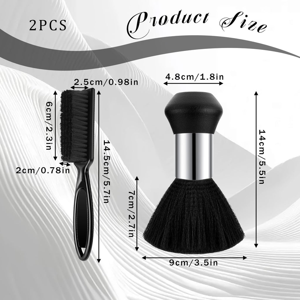 2 PCS Professional Barber Brush Set, Barber Neck Duster Hair Dusters Soft Neck Duster Brush, Barbers Accessories Cleaning Supplies for Hair Cutting & Styling, Hairs Stylist Tools and Salon Supplies