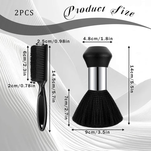 2 PCS Professional Barber Brush Set, Barber Neck Duster Hair Dusters Soft Neck Duster Brush, Barbers Accessories Cleaning Supplies for Hair Cutting & Styling, Hairs Stylist Tools and Salon Supplies