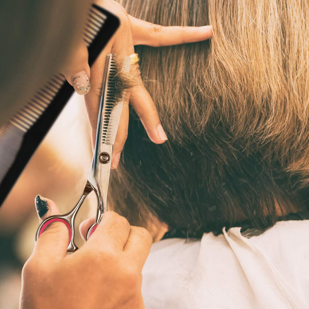 Sirabe 9 PCS Hair Cutting Scissors Thinning Shears Kit, Professional Haircut Scissors Set, Barber Hairdressing Texturizing Shears Tools for Salon Home Men Women Kids Adults Pet