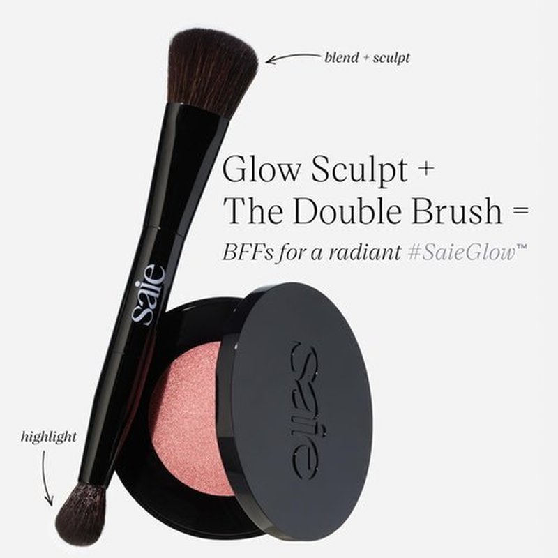 Saie Glow Sculpt Multi-Use Highlighter + Cream Blush - Lightweight Highlighter Makeup with Hyaluronic Acid + Micropearl for Radiant, Glowing Skin - Mauveglow (.02 oz)