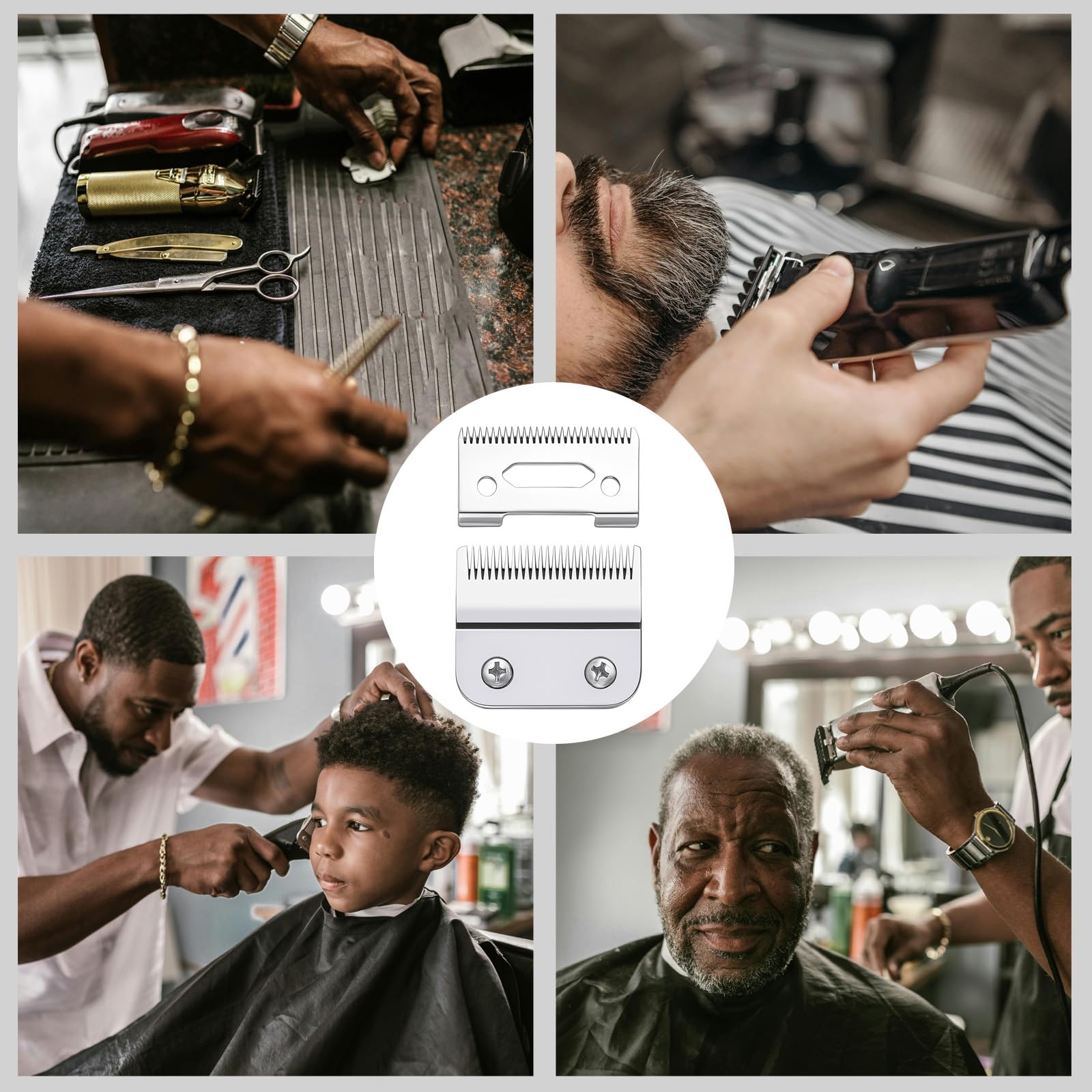 Hair Clippers Replacement Blades Compatible with Wahl Clippers(Silvery)