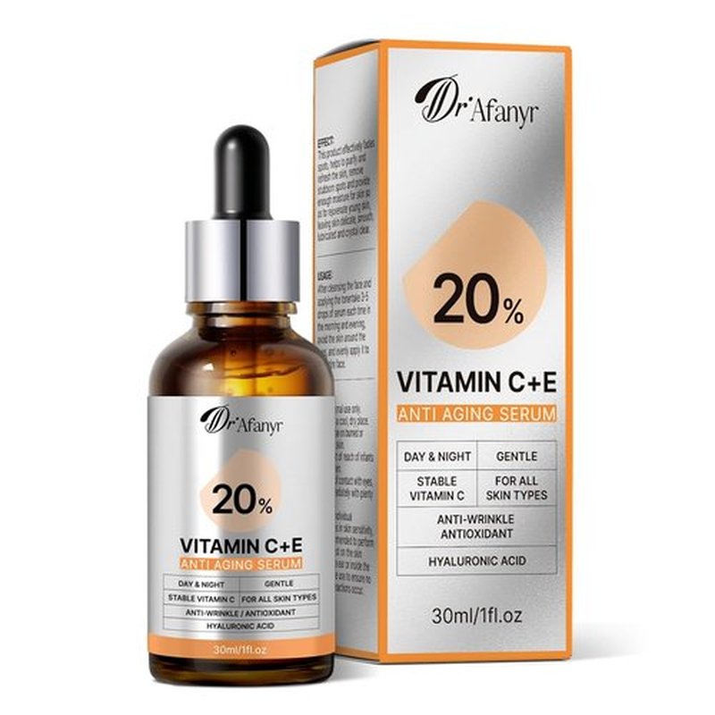 Skiennix Vitamin C Serum - Brightening Anti-Aging Formula with Hyaluronic Acid & Vitamin E for Sensitive Skin