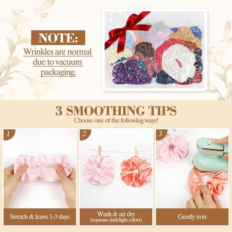 Hair Scrunchies Birthday Gifts for Women: 24Pcs Silk Satin Scrunchies for Women's Hair Stocking Stuffers for Women Adults Girls Elastic Hairs Ties No Damage Hairs Bands Womens Birthday Gifts for Mom
