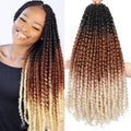 Bestlove 8 Packs Crochet Passion Twist Hair Pretwisted Ombre 1b/30/613 Crochet Hair Pre-looped Passion Twist Crochet Braiding Hair 18 Inch