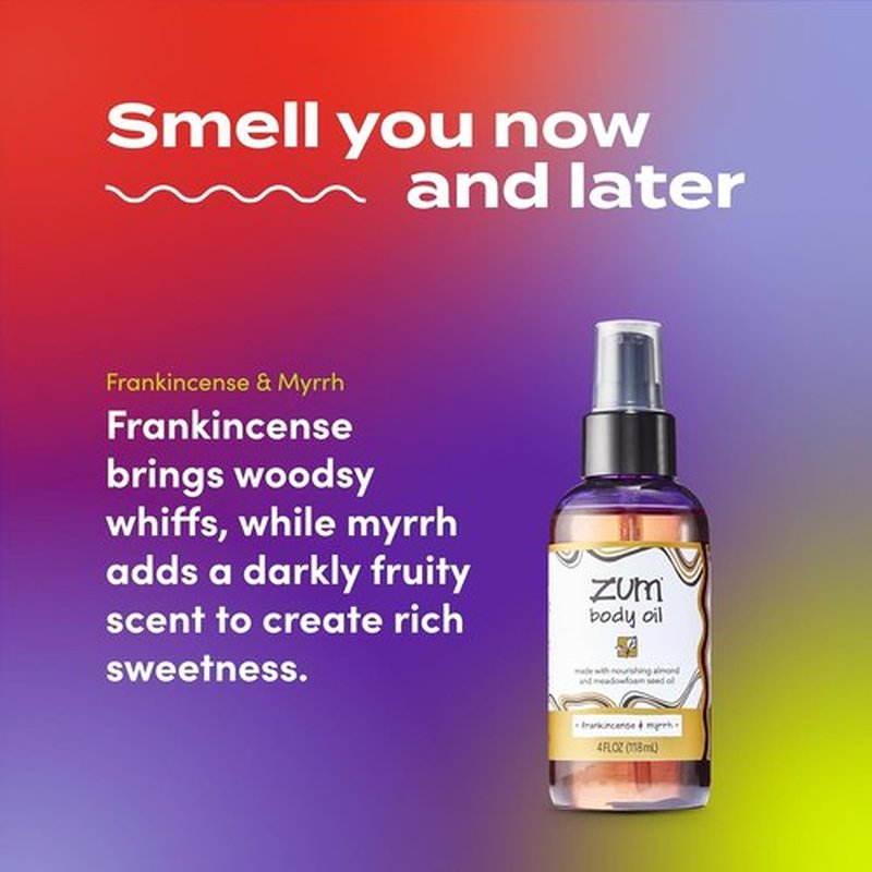Indigo Wild Zum Frankincense & Myrrh Body Oil - Nourishing Massage Oil for Hydration | 4 fl oz