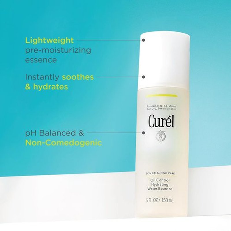 Curel Oil Control Japanese Skin Care, Hydrating Water Essence For Oily to Dry, Sensitive Skin, Hydrating Face Moisturizer, Fragrance Free, 5 Oz