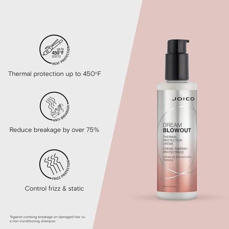 Joico Dream Blowout Thermal Protection Crème - Control Frizz & Static | Fast Drying for All Hair Types