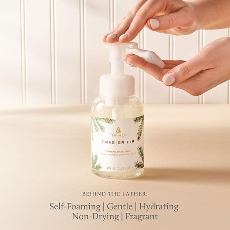 Thymes Foaming Hand Wash - Aloe & Glycerin Soap with Pump - Pine Scented for Kitchen or Bathroom | 10.3 fl oz