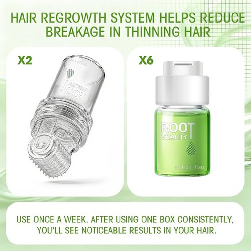 Hair Regrowth System - Fast-Absorbing Ginseng & Ginger Root Serum for Thicker Hair | Unisex Treatment