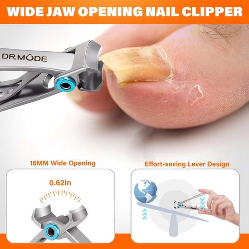 Slanted Toenail Clippers for Seniors Thick Toenails, Angled Head Large Toe Nail Clippers