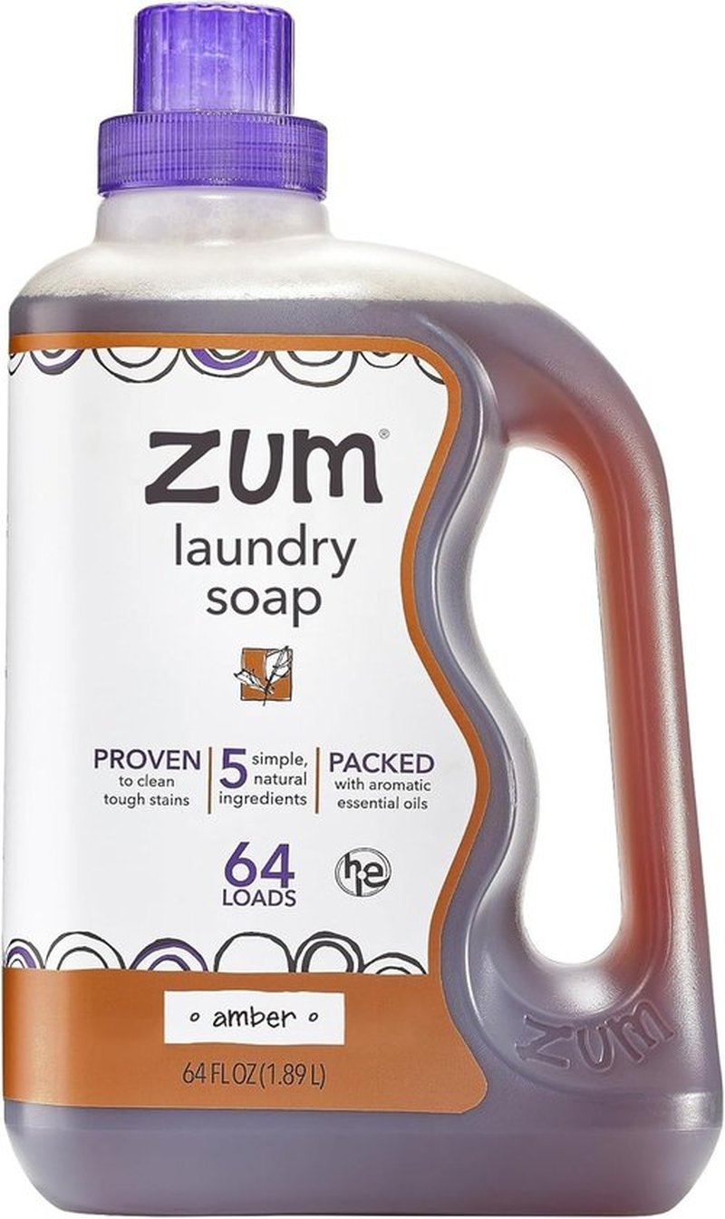Indigo Wild Zum Clean Laundry Soap - Plant-Based Formula with Baking Soda & Essential Oils - Amber - 64 fl oz