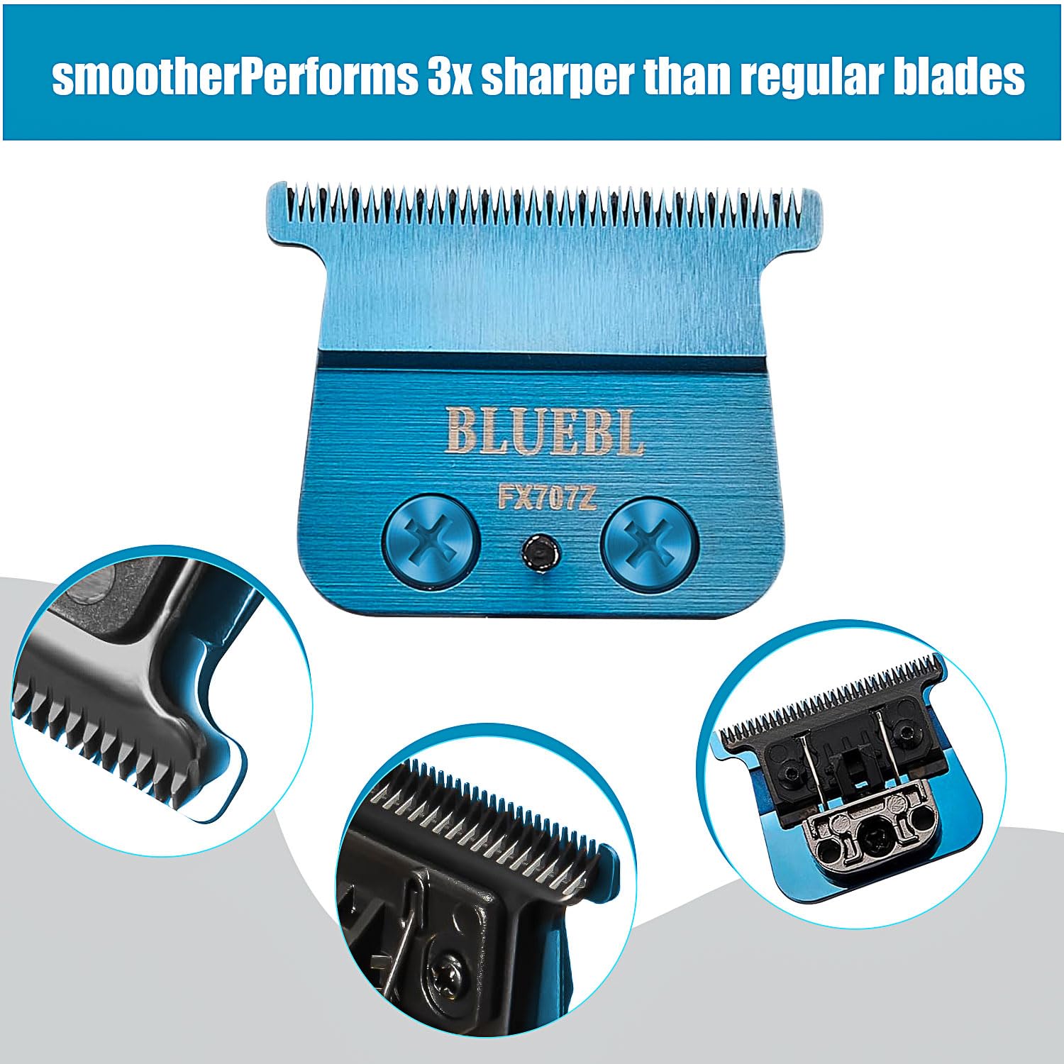 1 Pc FX707Z DLC 2.0 Replacement Blades Head Compatible with BaByliss PRO Barberology Trimmer Blade,Zero-Gapped Replacement Trimmer Blade Compatible with BaBylissPRO FX787 & FX726 Trimmer (Blue)