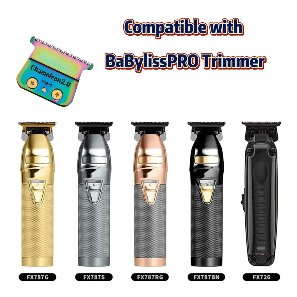 Replacement Blades Compatible with BaByliss PRO Barberology Trimmer Blade,Zero-Gapped Replacement Trimmer Blade Compatible with BaBylissPRO FX787 & FX726 Trimme (7 Colorful-001)