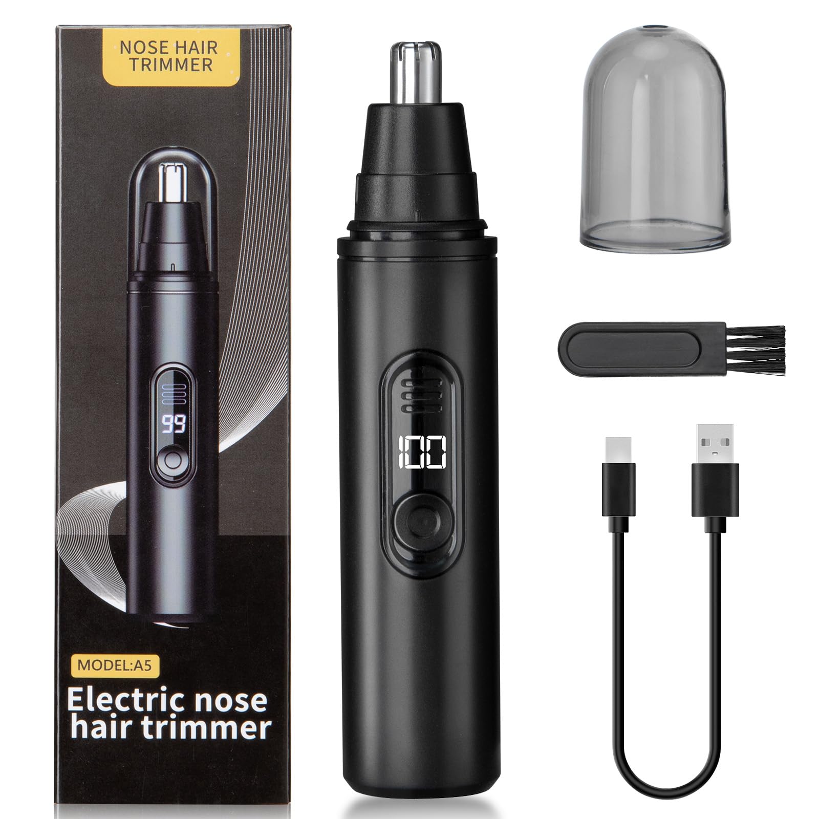 SUERBEATY Nose Hair Trimmer for Men Rechargeable, LED Display