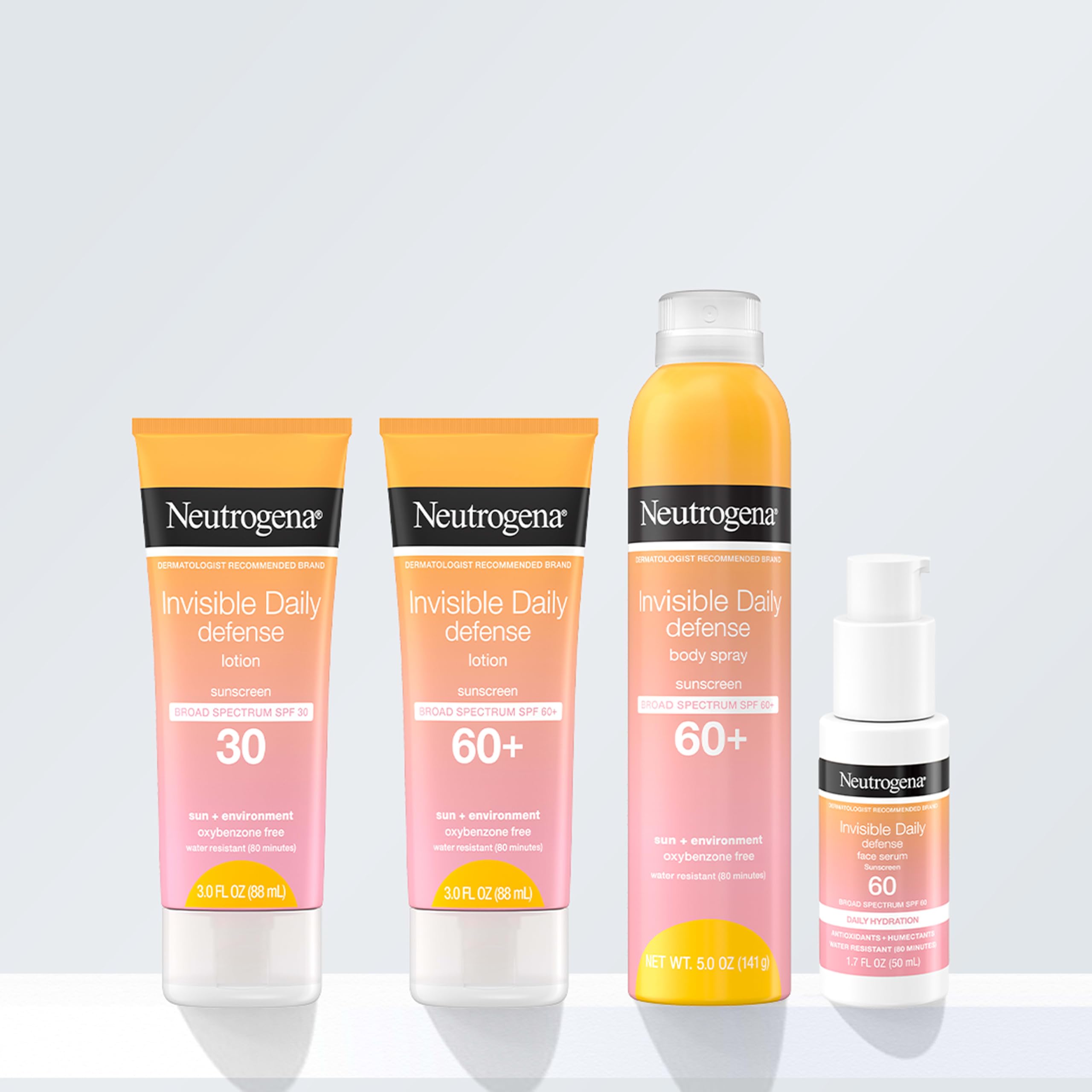 Neutrogena Invisible Daily Defense Sunscreen Lotion, Broad Spectrum SPF 30, Oxybenzone-Free & Water-Resistant, Sun & Environmental Aggressor Protection, Antioxidant Complex, 3.0 fl. oz (Pack of 2)