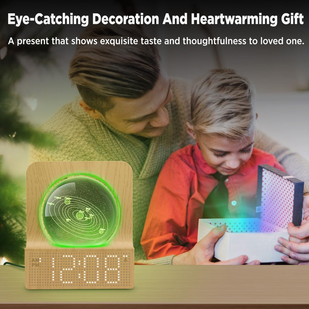 DreamSky Space Alarm Clock for Kids Teens with RGB Night Light for Bedroom